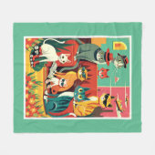 Moderne Katzen des Mittelalters im Urlaub Fleecedecke (Vorderseite (Horizontal))