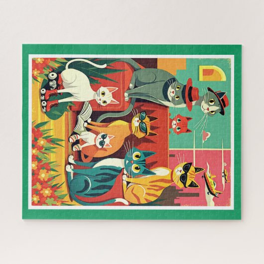 Moderne Katzen des Mittelalters im Urlaub Puzzle (Horizontal)