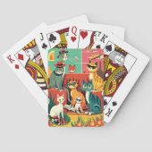 Moderne Katzen des Mittelalters im Urlaub Spielkarten (Rückseite)