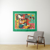 Moderne Katzen des Mittelalters im Urlaub Wandteppich (Beispiel (Horizontal))