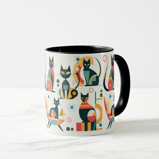 Moderne Katzen des Mittelalters Tasse (VorderseiteRechts)
