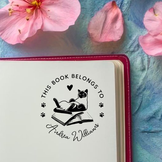 Moderne Katzen lieben maßgeschneidertes Buch Gummistempel