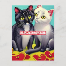 Moderne Katzen Miauentin Valentinstag