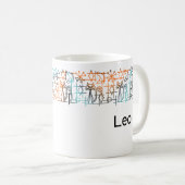 Moderne Katzen Mitte des Jahrhunderts personalisie Kaffeetasse (VorderseiteRechts)