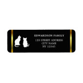 Moderne Katzen Silhouetten Gold, schwarze Rücksend (Vorne)