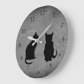 Moderne Katzen-Silhouetten, Haustiere auf Große Wanduhr (Winkel)