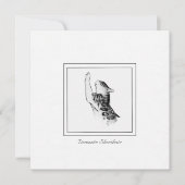 Moderne Katzenhalle und Holzkohle Schwarz-Weiß-Ski Mitteilungskarte (Vorderseite)