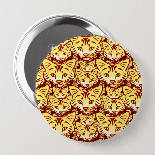 Moderne Katzenkunst Button (Vorne & Hinten)
