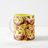 Moderne Katzenkunst Zweifarbige Tasse (Vorderseite Links)