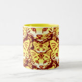 Moderne Katzenkunst Zweifarbige Tasse (Mittel)