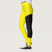 Moderne Katzenmutter Pet Name Gelb Schwarz Maßgesc Leggings (Links)