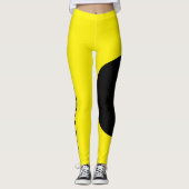 Moderne Katzenmutter Pet Name Gelb Schwarz Maßgesc Leggings (Vorderseite)