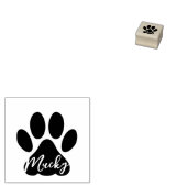 Moderne Katzenpaw Print mit Name. Holz Gummistempel (Stempel)