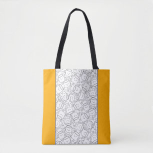 Moderne Kawaii-Tassen und Sterne-Doodle Tasche