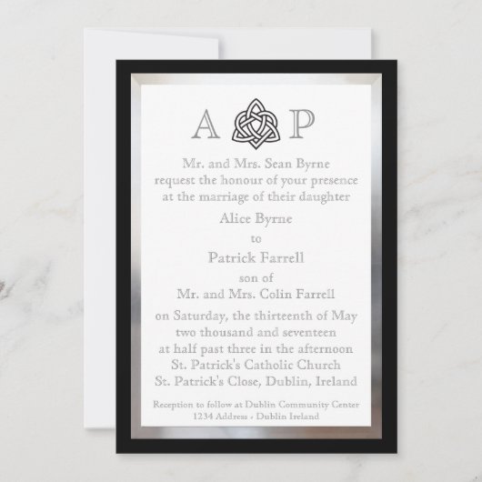 Moderne keltische Hochzeitseinladung Einladung (Vorderseite)