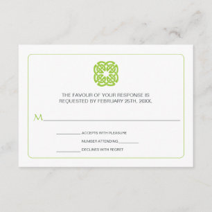 Moderne keltische Inspirierte Hochzeitserwiderung RSVP Karte