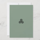 Moderne keltische Knot Green Irish Wedding Save The Date (Rückseite)