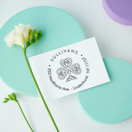 Moderne keltische Knot-Kleeblatt-Rücksendeadresse Gummistempel