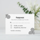 Moderne keltische Symbole und Blattwerk auf Weiß RSVP Karte (Stehend Vorderseite)