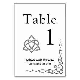 Moderne keltische Symbole und Blattwerk Tischnummer
