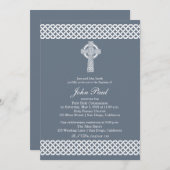 Moderne keltische Taufe für Jungen Einladung (Vorne/Hinten)