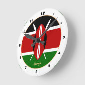 Moderne kenianische Flagge, kenianische Zuhause / Runde Wanduhr (Winkel)