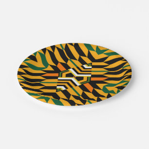 Moderne Kente-Muster-Papierplatte Pappteller