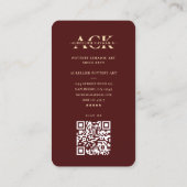 Moderne Keramik der Töpferei Art Red Monogram Visitenkarte (Rückseite)