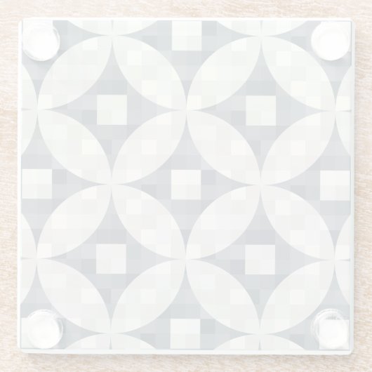 Moderne Keramik Grau & Beige Tile Glasuntersetzer (Rückseite)