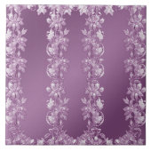 Moderne Keramik Lilac Floral Tile Fliese (Vorderseite)