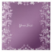 Moderne Keramik Lilac Floral Tile Fliese (Vorderseite)