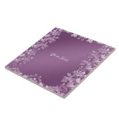 Moderne Keramik Lilac Floral Tile Fliese (Seite)