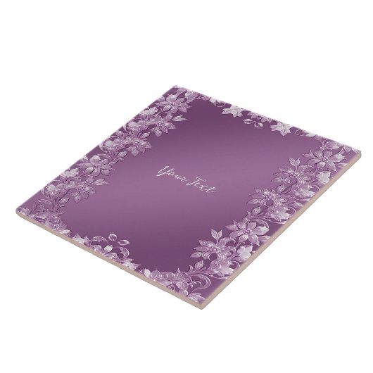 Moderne Keramik Lilac Floral Tile Fliese (Seite)