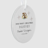 Moderne Keramik zum Verheirateten Foto zu Weihnach Ornament (Vorderseite)