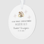 Moderne Keramik zum Verheirateten Foto zu Weihnach Ornament (Vorderseite)