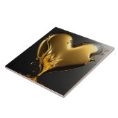 Moderne Keramikfliese mit goldenem Herzen (Seite)
