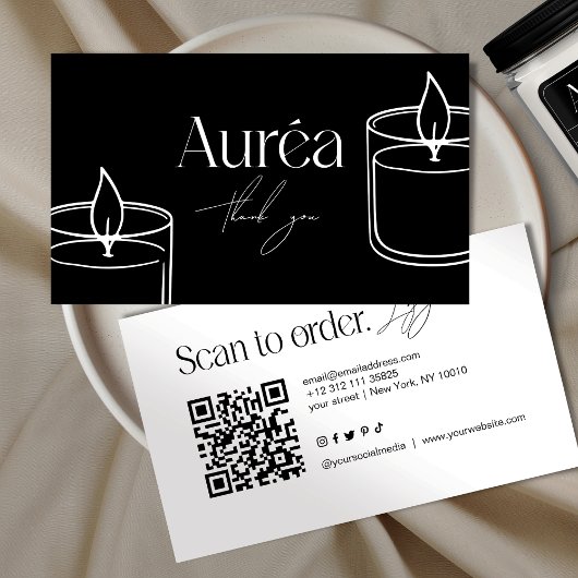 Moderne Kerze QR-Code Visitenkarte