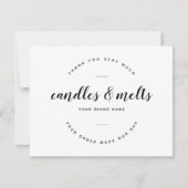 Moderne Kerzen und schmelzen kleine Unternehmen Dankeskarte (Vorderseite)