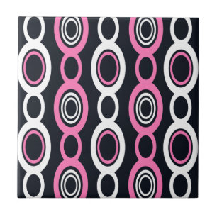 Moderne Kettenlinks aus dem Mittelalter Weiß Rosa Fliese
