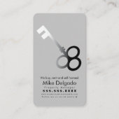 Moderne Key Zuhause Sales Broker Beige Business Ca Visitenkarte (Vorderseite)