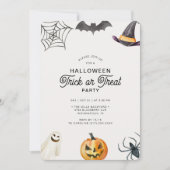 Moderne Kids Halloween Trick oder Treat Party Einladung (Vorderseite)
