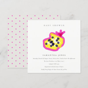Moderne Kids-Handzeichnung-Passion-Fruit-Baby-Part Einladung