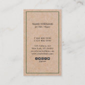 Moderne Kiefern-Akzent KraftPrint Visitenkarte (Rückseite)