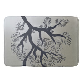 Moderne Kiefern- und Kiefernzapfen Badematte