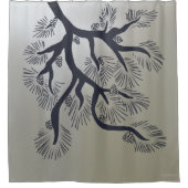 Moderne Kiefern- und Kiefernzapfen Duschvorhang (Vorderseite)