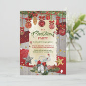 Moderne Kiefernkonen und Baumdekoration Einladung (Stehend Vorderseite)