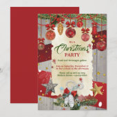 Moderne Kiefernkonen und Baumdekoration Einladung (Vorne/Hinten)