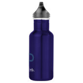 Moderne Kinder Blau Personalisiert klein Edelstahlflasche (Rechts)