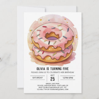 Moderne Kinder Donuts Geburtstag Einladung