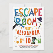 Moderne Kinder entkommen dem farbenfrohen Typo Was Einladung (Vorderseite)